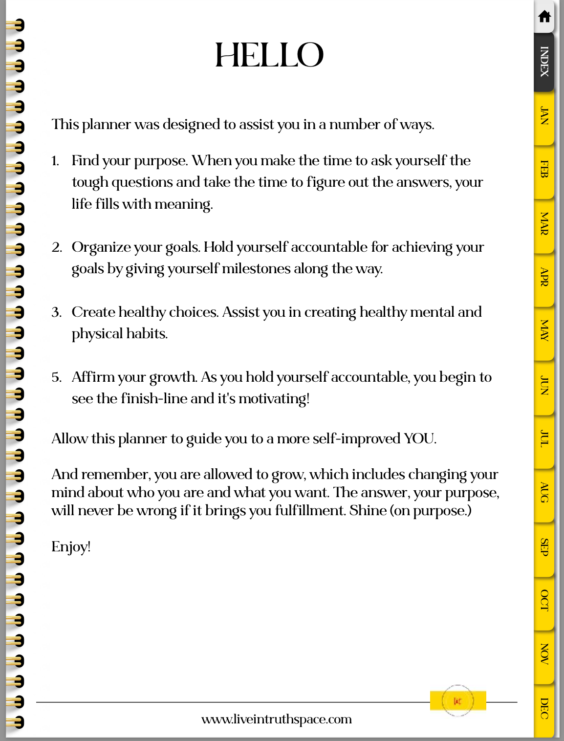 Purpose Planner — Live in Truth